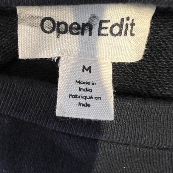 NWOT OPEN EDIT Organic French Terry Pullover in Black (M) - Picture 7 of 9